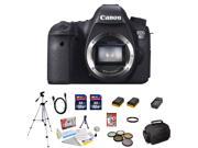 Canon EOS 6D 20.2 MP CMOS Digital SLR Camera with 3.0-Inch LCD (Body Only) + 13 Piece Deluxe Accessory Bundle