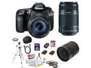 Canon EOS 60D 18 MP DSLR + Canon EF-S 55-250mm f/4.0-5.6 IS II Telephoto Zoom Lens + Canon 18-200mm f/3.5-5.6 IS Standard Zoom Lens + Opteka 500mm f/8 Lens + 32