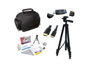 Pro Package Accessory Kit : Lightweight 54'' Tripod + Deluxe Camera Bag + 5Ft Gold Plated HDMI to Mini HDMI Cable + USB Card Reader + EXTRAS for Panasonic HDC-S