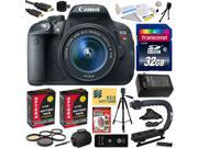 Canon Rebel T5i with 18-55 DSLR SLR Digital Camera (Must Have Bundle Kit) 8595B003 (32GB + SD Reader + 2X Battery + Charger + Hand Grip + Shutter Remote + Pro