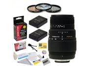 Sigma 70-300mm f/4-5.6 APO DG Macro Motorized Telephoto Zoom Lens For the Nikon D700 D300S D300 D200 D100 D90 D80 D70 D70s D50 - Includes 3 Piece Pro Filter Kit