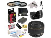 Sigma 30mm f/1.4 EX DC HSM Autofocus Lens for The Nikon D700 D300S D300 D200 D100 D90 D80 D70 D70s D50 - Includes 62MM 3 Piece Pro Filter Kit (UV, CPL, FLD) + F