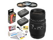Sigma 70-300mm f/4-5.6 APO DG Macro Telephoto Zoom Lens For the Canon EOS M M2 Rebel SL1 100D DSLR Digital Camera Includes 58mm 3 Piece Pro Filter Kit (UV, CPL,