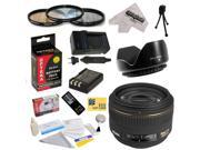 Sigma 30mm f/1.4 EX DC HSM Autofocus Lens for The Nikon D40 D40x D60 D3000 D5000 - Includes 62MM 3 Piece Pro Filter Kit (UV, CPL, FLD) + Flower Lens Hood + Repl