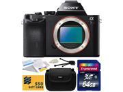 Sony a7R Full-Frame 36.4 MP Mirrorless Interchangeable Digital Lens Camera - Body Only (ILCE7R) with Starter Accessories Bundle Kit includes 64GB Class 10 SDHC