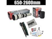 Opteka 650-2600mm High Definition Telephoto Zoom Lens with 67