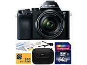 Sony a7K A7 Full-Frame DSLR 24.3 MP Interchangeable Digital Lens Camera FE 28-70mm f/3.5-5.6 OSS Lens with Starter Accessories Bundle Kit includes 64GB Class 10