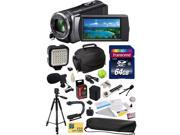 Sony HDR-CX200 HD Handycam Camcorder with 47St Photo Advanced Accessory Kit Includes - 64GB High Speed Memory Card + Card Reader + Opteka NP-FV70 2500mAh Ultra