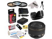 Sigma 30mm f/1.4 EX DC HSM Autofocus Lens for The Nikon D3100, D3200, D3300, D5100, D5200, D5300 - Includes 62MM 3 Piece Pro Filter Kit (UV, CPL, FLD) + Flower