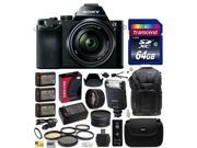 Sony a7K A7 Full-Frame DSLR 24.3 MP Interchangeable Digital Lens Camera with FE 28-70mm f/3.5-5.6 OSS Lens with Advanced Accessories Bundle Kit includes Sony HV