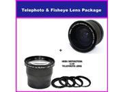 3.5X HD Professional Telephoto lens & 0.35x HD Super Wide Angle Panoramic Macro Fisheye Lens For Fuji Finepix Fujifilm FinePix HS10 S9500 S9100 S9000 S6000 S3 S