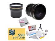 Professional 3.7X Telephoto & 0.20X Fisheye Lens Package For Fuji Finepix S700 S5600 S5700 S5800 Digital Camera Includes Tube Adapter + Deluxe Lens Cleaning Kit