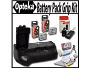 Opteka Battery Pack Grip / Vertical Shutter Release for Canon EOS Rebel T2i T3i T4i T5i 550D 600D 650D 700D Kiss X4 X5 X6 X6i X7i DSLR Digital Camera with 2 Ext