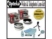 Opteka 0.45x Wide Angle & 2.2x Telephoto HD2 Pro Lens Set for Canon GL2 GL1 MiniDV Digital Camcorder