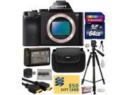 Sony a7R Full-Frame 36.4 MP Mirrorless Interchangeable Digital Lens Camera - Body Only (ILCE7R) with Best Value Accessories Bundle Kit includes includes 64GB Cl