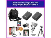 Best Value Ultimate Accessory Package For The Sony Alpha NEX-3 & Sony Alpha NEX-5 Package Includes 16GB High Speed Error Free Memory Card, 2 spare 1500MAh Batte