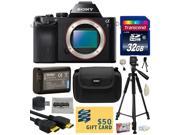 Sony a7 Full-Frame 24.3 MP Mirrorless Interchangeable Digital Lens Camera - Body Only (ILCE7) with Best Value Accessories Bundle Kit includes includes 32GB Clas
