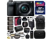 Sony NEX6 NEX-6 NEX6L NEX-6L/B Compact 16.1 MP Interchangeable Lens Mirorrless Digital Camera with 16-50mm Power Zoom Lens and 3-Inch LED (Black) with Advanced