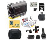 Sony HDR-AS30V HD Action Camcorder with Best Value Helmet Edition Accessory Kit Includes - 16GB Micro SD Card + Card Reader + High Capacity Li-ion Battery + Har