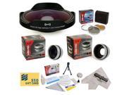15 Piece Advanced Fisheye Lens Package or All Sony, JVC, Canon, Panasonic & Samsung camcorders that accept 37MM, 34MM, 30.5MM, 30MM & 25MM filters - Kit Include