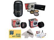 Nikon AF-S Nikkor 55-300mm f/4.5-5.6G ED VR Zoom Lens with Opteka Wide and Telephoto Attachment Lenses and More!
