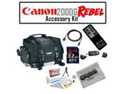 Canon 200DG Digital Camera Gadget Bag Accessory Kit with Opteka 32GB SDHC High Speed Class 10 Memory Card, Opteka RC-4 Wireless Remote Control, 6 Foot Gold Plat