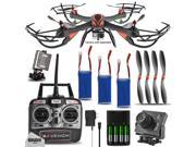 Dynamic Aerial Systems X4 Venom 6-Channel 2.4ghz Remote Control Quadcopter Drone with Battery and Micro SD Camera Kit