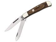 Bear & Son Mini Trapper Fold Knife, Ss Clip And Spey Blades, Heritage Walnut Han