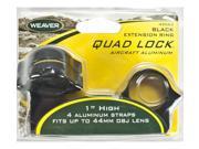 Weaver Rings Quad Lock 1in. High Extended Black