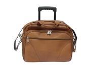 Two large zip compartments, bazk zip compartment with a three section divider for files, front zip pocket with padded compartment for a laptop and additional storage space, front pocket with full organizer, and a front and back zip-pocket