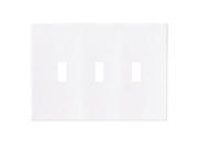 Cooper Wiring Devices PJS3W Screwless 3 Gang Toggle Wallplate White