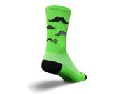 SockGuy Crew 6in Head Strong Mustache Cycling Running Socks Head Strong Mustache S M