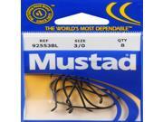 Mustad Beakupeyexstrongblacksz3/0 8pk - 92553bl-3/0