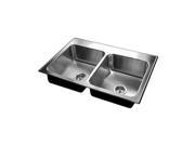 Dbl Compartment Sink Ledgeback 43 In L