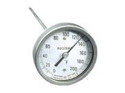 REOTEMP A48PF 0 200 F Bimetal Thermom 3 In Dial 0 to 200F