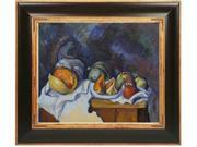 Cezanne Paintings: Still Life With Melons And Apples With Opulent Frame - Dark Stained Wood With Gold Trim - Hand Painted Framed Canvas Art