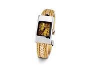 Ladies Gold Sequin Silver Tone Bracelet Quartz Watch