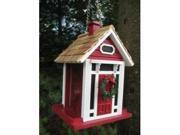 Christmas Cottage Birdfeeder (red)