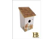 Inspired by the classic, saltbox cottage found in numerous beach communities and enhanced by a lily print motif, our SaltBox Birdhouse is an instant classic. Pre-installed key-hole hardware, drainage, ventilation and an easy-to-open cleanout give it the functionality serious birders demand. Item Dimensions: 11 H x 6 W x 5D. Type: Feeders