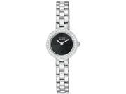 Citizen EX1080-56E Eco-Drive Silhouette Swarovski Crystal Bezel Black Tone Dial