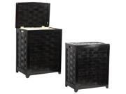 Lined Wooden Clothes Hamper - Mahogany - By Oceanstar