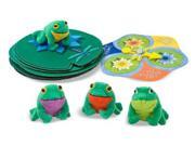 Lilypad Landing, Musical Lily Pads, and Pad Hop and Go, are three of the ten frog-themed games packed in this box