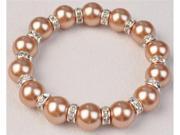 NEW MURANO PEARL MOCHA 7 INCH SWAROVSKI BRACELET
