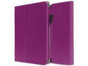 Fosmon OPUS Slim Leather Folio Cover Case with Stand, Hand-Strap, Card and Stylus Slots for Kindle Fire HDX 7 Tablet 2013 - Retail Packaging (Purple)