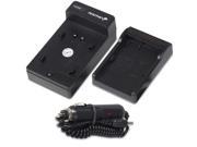 Fosmon Home and Vehicle Battery Charger for Select Canon Cameras & Camcorders (Compatible Batteries Listed Below)