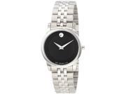 Movado Museum Black Dial Stainless Steel Ladies Watch 0606505