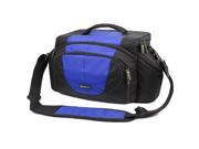 Evecase Extra Large Professional DSLR Camera Bag with Shoulder Strap - Black/Blue for Nikon D810, D800E/D800, D700, D610, D600, D7100, D7000, D5300, D5200, D330