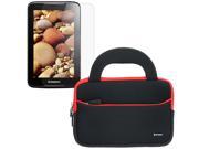 GTMax Ultraportable Handle Carrying Neoprene Case Bag with Screen Protector for Lenovo IdeaTab A1000 7'' / 7 Inch Android Tablet