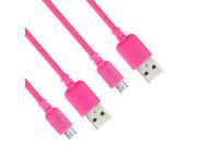 EZOPower 2-Pack Hot Pink Micro-USB 2in1 Sync USB Data Cable (10Ft + 6Ft) for Samsung ATIV Tab 3, Galaxy Tab 3, Galaxy Note 8 Tablet Cellphone Smartphone eBook