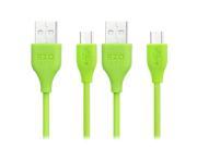 EZOPower 2-Pack Green Micro-USB 2in1 Sync and Charge USB Data Cable (6 Feet + 10 Feet) for Samsung Galaxy Tab 3, Galaxy Note 8 GT-N5100 / GT-N5110 Tablet Cellph